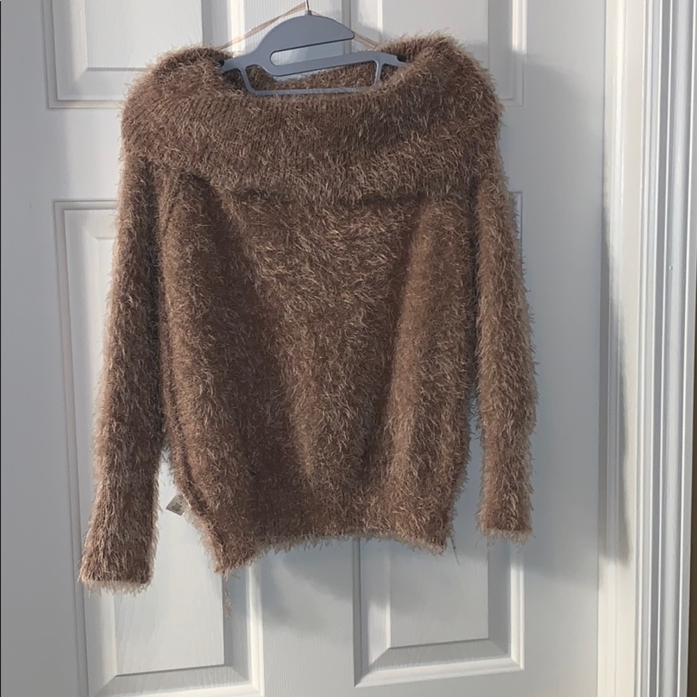 Cold shoulder sweater
